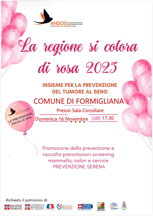 La Regione si Colora di Rosa 2025 
DOMENICA 16 NOVEMBRE - ORE 17.30